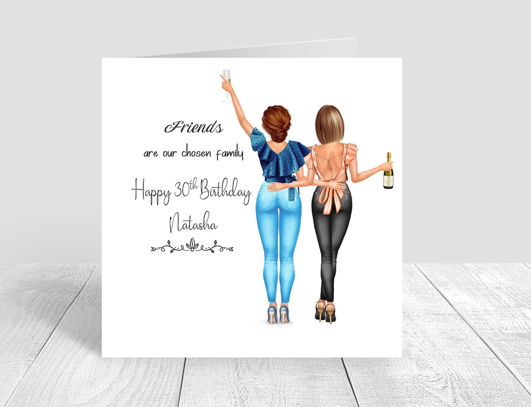 Women's Personalised Best Friend Happy Birthday Handmade Card for ...