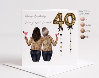 Personalised Birthday Card for Best Friend, Bestie Card,custom
