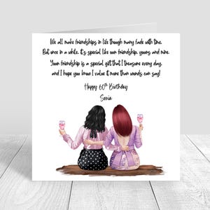 Women's Personalised Best Friend Happy Birthday Handmade Card for Friend| Bestie Special Friend 18th 21st 25th 30th 35th 40th 50th 60th 1433