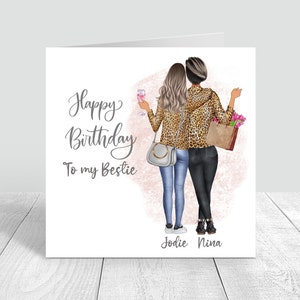 Carte d'anniversaire meilleure amie des femmes faite main/personnalisée soeur/tante/18e 21e 25e 30e 40e 40e 50e petite-fille fille nièce