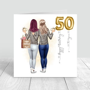 Carte d'anniversaire meilleure amie des femmes faite main/personnalisée soeur/tante/18e 21e 25e 30e 40e 40e 50e petite-fille fille nièce