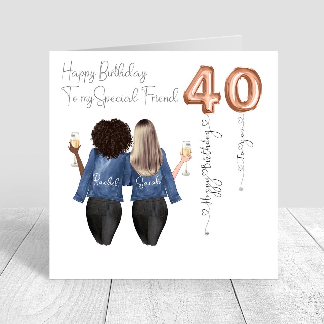 Women's Personalised Best Friend Happy Birthday Handmade Card for Her ...
