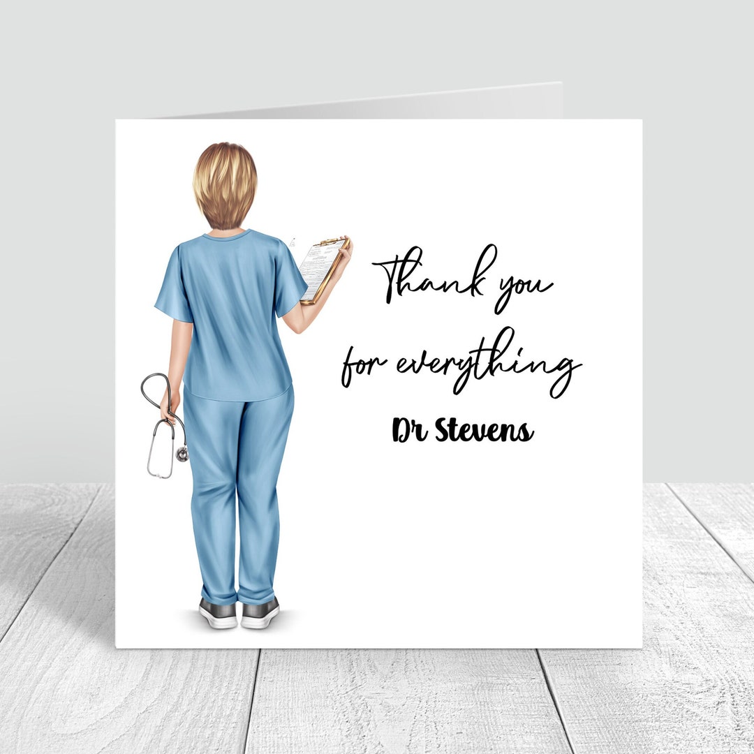 Thank You Doctor Handmade and Personalised Card Thank You Gifts ...