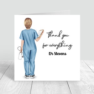 Merci docteur Carte faite main et personnalisée Cadeaux de remerciement Carte docteur à *personnaliser*