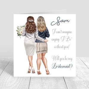 Wirst du meine Brautjungfer sein? Karte personalisierte handgemachte Brautjungferngeschenke/ Trauzeugin Brautparty personalisiertes Geschenk Brautjungfern-Vorschlag