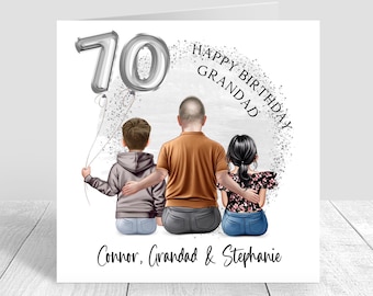 Personalised Mens Birthday Card Handmade Card, Grandad and Granddaughter Birthday Card, Greetings Card, Happy Birthday 50th 60th 70th 1359
