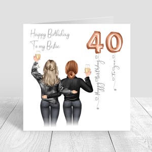 Women's Personalised Best Friend Happy Birthday Handmade Card for her Sister Bestie Cousin 18th 21st 25th 30th 35th 40th 50th 60th 1380