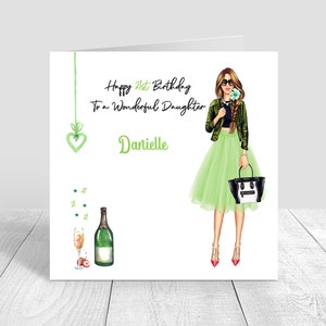 Carte de joyeux anniversaire faite à la main pour femmes, sœur/cousin, 18e, 21e, 25e, 30e, 35e, 40e, 50e, 60e, personnalisée