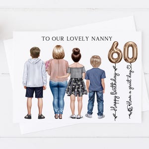 Personalised Happy Birthday Nanny Card, Gran Birthday Card, Nan 70th birthday card, Nan & Granddaughters, 50th 60th 80th, Women's Card 1643