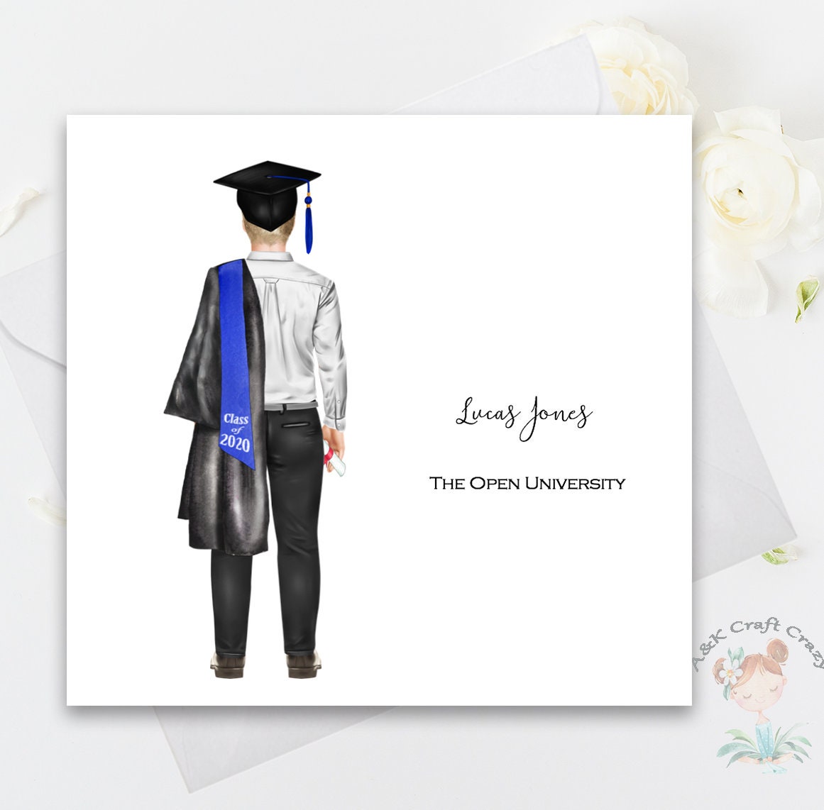 Graduation Handmade Card For Men Personalised | Etsy