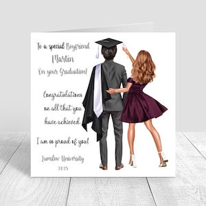 Boyfriend Graduation Card Personalised Handmade card Congratulations Well done, you did it graduation card University Graduation 1728