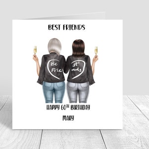 Carte cadeau joyeux anniversaire pour elle Vestes personnalisées Fait main Meilleur ami Carte d'anniversaire 21, 25, 30, 40 50 404