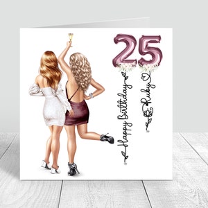 Frauen personalisierte beste Freundin alles Gute zum Geburtstag handgemachte Karte für ihre Schwester Bestie Cousin 18.21.25.30.35.40.50.60.276