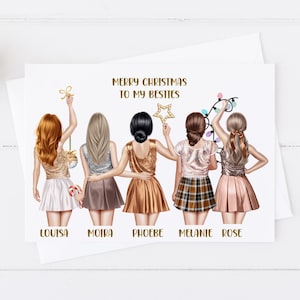 Cartão de Feliz Natal, Cartão de Melhor Amiga Feito à Mão Cartão Personalizado de Natal | Irmã | Mãe | Melhor Amiga | Filhas | Amigas Especiais | Camisolas de Natal 1316