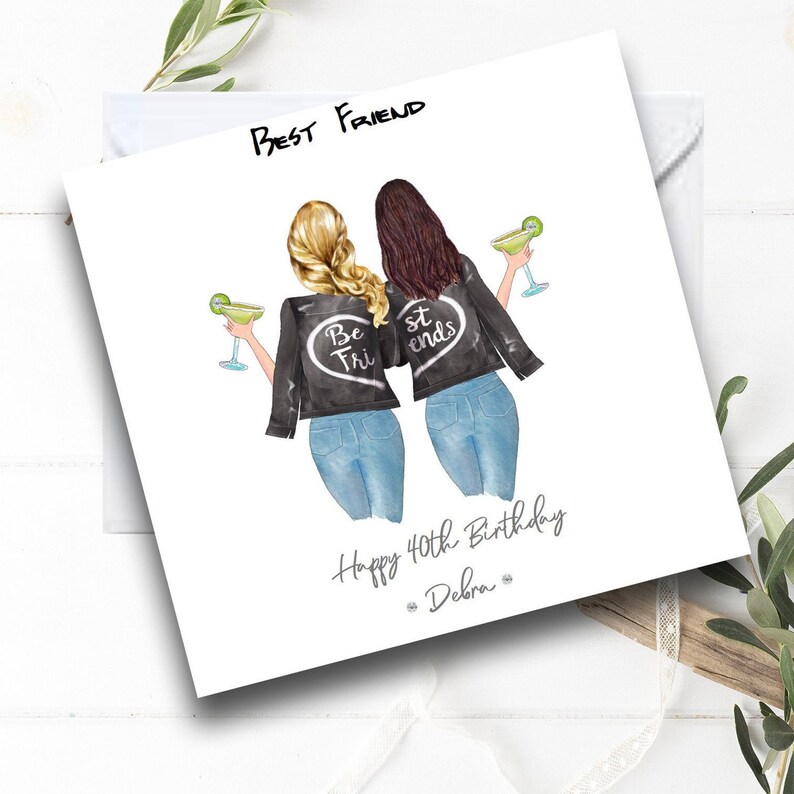 Birthday Card Women's Best Friend Handmade/ Personalised | Etsy