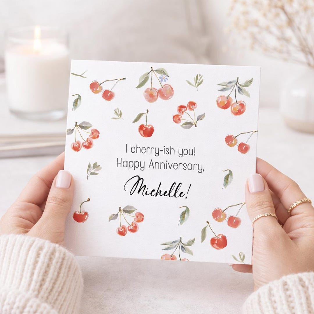 Anniversary Card for Girlfriend Boyfriend,cherry Card, Love Card for ...