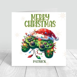 Tarjeta de Navidad personalizada para juegos Controlador de juegos Tarjeta de Navidad hecha a mano para niños/niñas Playstation Nieto, Hijo, Sobrino, Sobrina, Tío 738