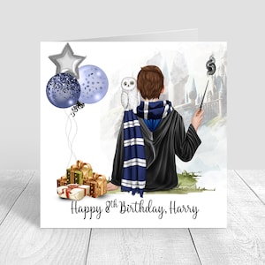 Personalised Boys Wizard Birthday Card Son Grandson Nephew Brother Magic Wizardry, Wand Birthday Card 5th 6th 8th 10th 768