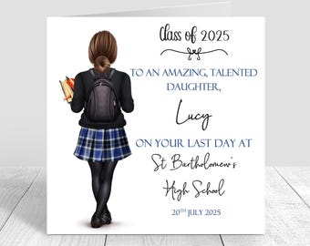 Personalised Girls School Leavers Card, Students End of year Last Day Primary School,Secondary School leaving card,Class of 2025-  1738