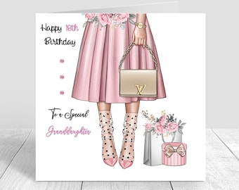 Women's Personalised Fashion Birthday Card for Sister Friend Mum Auntie Cousin 18th 21st 30th 40th 50th