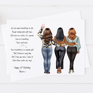 Personalised Women's Birthday Card, Large Birthday Card,Custom Hair 18th 21st 25th 30th 40th 50th 60th Sister Best Friend Birthday Card 1478