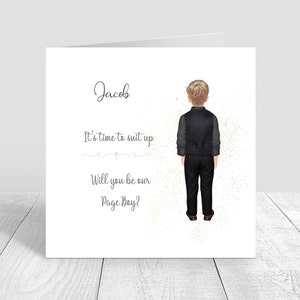 Serez-vous notre page Garçon | cheveux personnalisés | Idées cadeaux et pages pour garçon / Carte de voeux pour un garçon Carte de mariage faite main