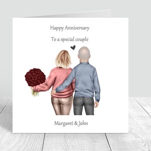 Tarjeta de aniversario personalizada Tarjeta especial de amor para pareja Tarjeta de feliz aniversario para hombres y mujeres Tarjeta personalizada Tarjeta de felicitación hecha a mano 294