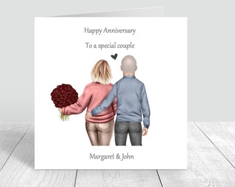 Personalised Anniversary Card Special Couple Love Card Happy Anniversary card for men and women Customise Card Handmade greeting card 294