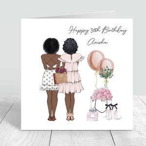 Frauen personalisierte beste Freundin alles Gute zum Geburtstag handgemachte Karte für ihre Schwester Bestie Cousin 18.21.25.30.35.40.50.60