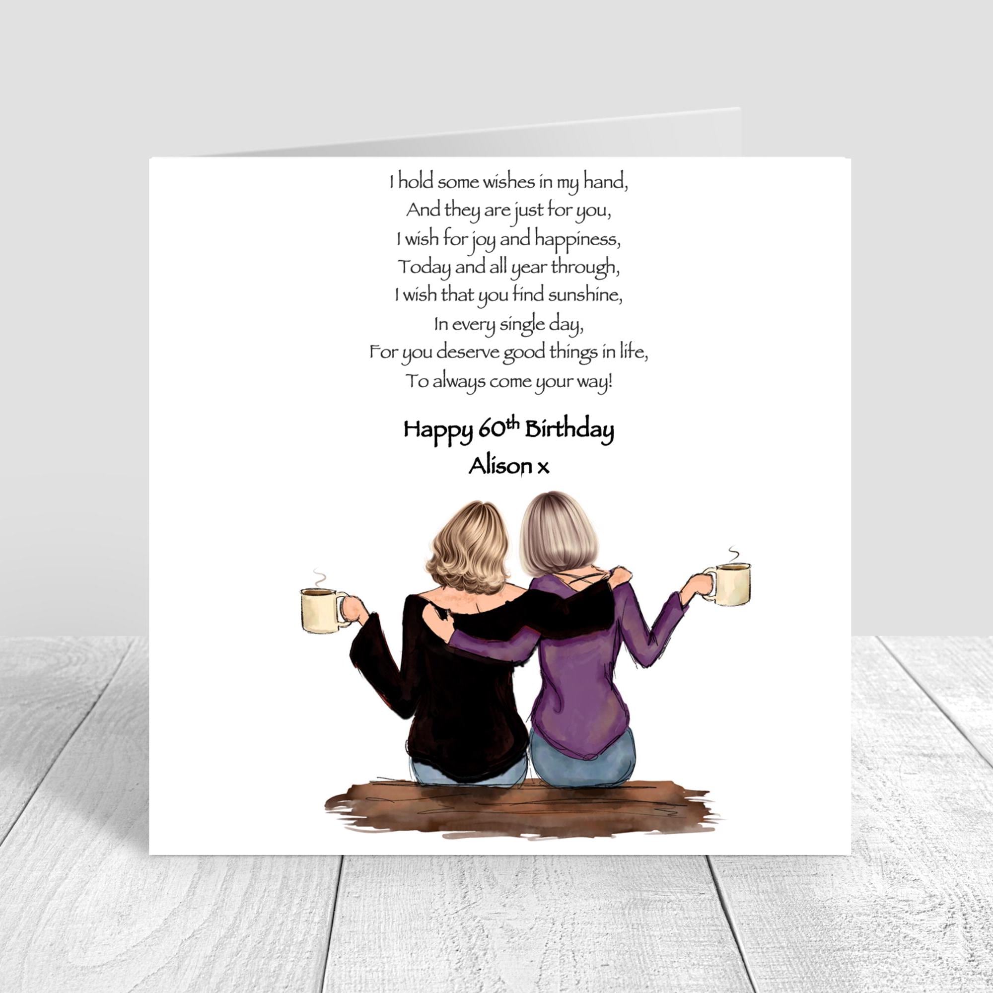 Women's Personalised Best Friend Happy Birthday Handmade Card for ...