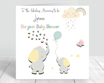 Carte de douche de bébé personnalisée faite à la main Félicitations| Nouveau bébé | Petite fille| Nouvelle maman | Cadeaux de fête de naissance