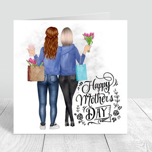 Carte de fête des mères heureuse faite main et personnalisée maman/maman/maman/avec amour