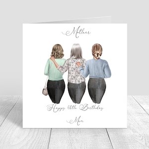 Tarjeta hecha a mano personalizada del feliz cumpleaños de la hija de la mujer para su hermana Bestie prima mamá 18 21 25 30 35 40 50 377