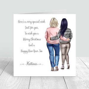 Meisjes kerstkaart handgemaakte Bestie kaart Kerst gepersonaliseerde kaart| Zuster| mama| Beste vriendin|dochter