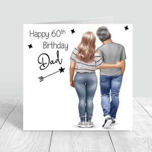 Biglietto d'auguri personalizzato per uomo, biglietto fatto a mano, biglietto d'auguri per papà e figlia, biglietti per papà, biglietto d'auguri unico 50° 60° 70° 1030
