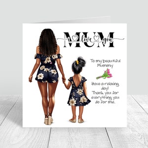 Biglietto personalizzato per la festa della mamma felice fatto a mano mummia/mamma/figlia con biglietto d'amore regalo personalizzato per la festa della mamma Biglietto per madre/figlia 874