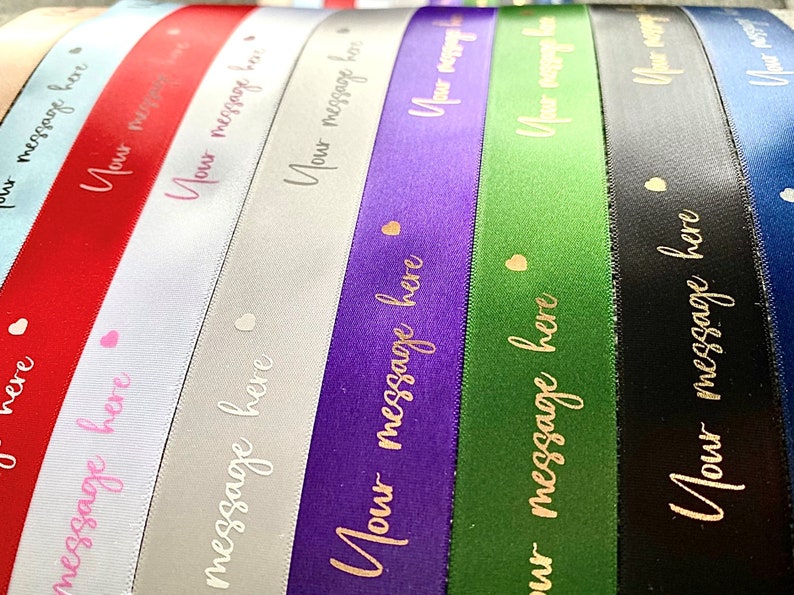 Personalised Christening Satin Ribbon Custom 10mm 15mm 25mm 50mm 100mm gift wrap image 1