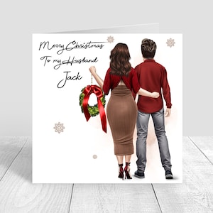 Personalised Merry Christmas Card Husband / Wife/ Partner /Girlfriend /Boyfriend / Couple Christmas Card Winter Handmade Christmas card 689