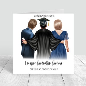 Carte de remise des diplômes pour homme personnalisée faite à la main pour elle, bravo, cadeaux de félicitations pour l'obtention du diplôme, robe de diplômé * personnaliser les cheveux * fils 1059