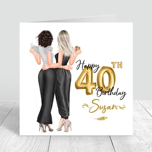 Carte personnalisée joyeux anniversaire pour femme Carte faite main personnalisée pour sa soeur Bestie Cousine 18 21 25 30 35 40 201