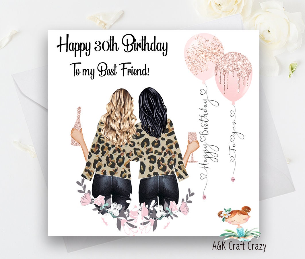 Buy Birthday Card Women's Best Friend Handmade/ Personalised ...