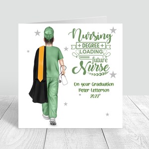 Carte de remise des diplômes d'infirmière pour hommes Carte de félicitations pour l'obtention de votre diplôme 2022 Cadeaux de remise des diplômes pour lui Carte faite main bien faite 0055
