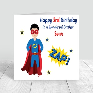 Superhelden Geburtstagskarte Jungen Sohn/ Enkel/ Neffe/ Freund/ Cousin 2 3 4 5 6 7 8 10 12