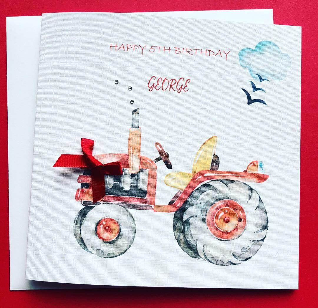 Happy Birthday Boys Tractor Birthday Card Handmade Etsy
