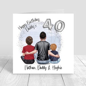 Personalised Mens Birthday Card Handmade Card, Dad & Son's Birthday Card, Cards for Dad, Greetings Card, Happy Birthday 30th 40th 1632