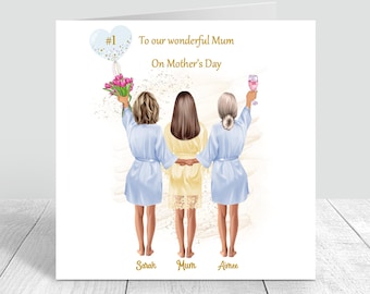 Happy Mother's Day Card Handmade & Personalised Mummy / Mom/ With love card