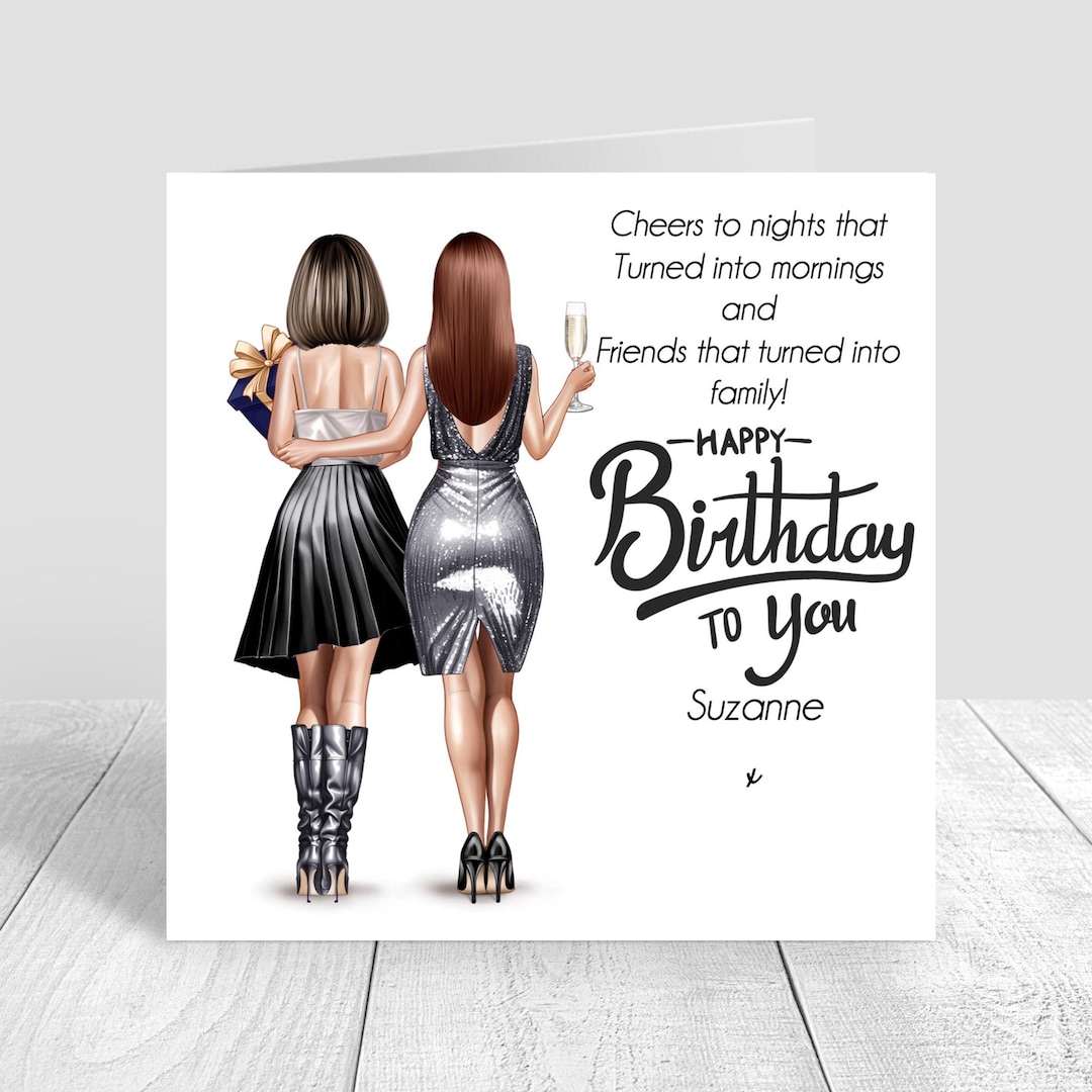 Personalised Women's Happy Birthday Card Best Friend Handmade Card for ...