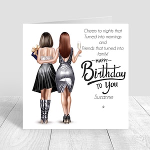 Personalised Women's Happy Birthday Card Best Friend Handmade Card for her Sister Bestie Cousin 18th 21st 25th 30th 35th 40th 50th 60th 1459