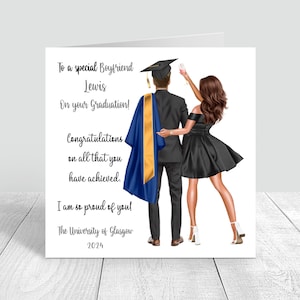 Carte personnalisée de remise des diplômes pour petit ami