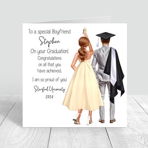 Carte personnalisée de remise des diplômes petit ami Carte faite main Félicitations Bravo, vous l'avez fait carte de remise des diplômes pour lui Cadeaux universitaires 1021